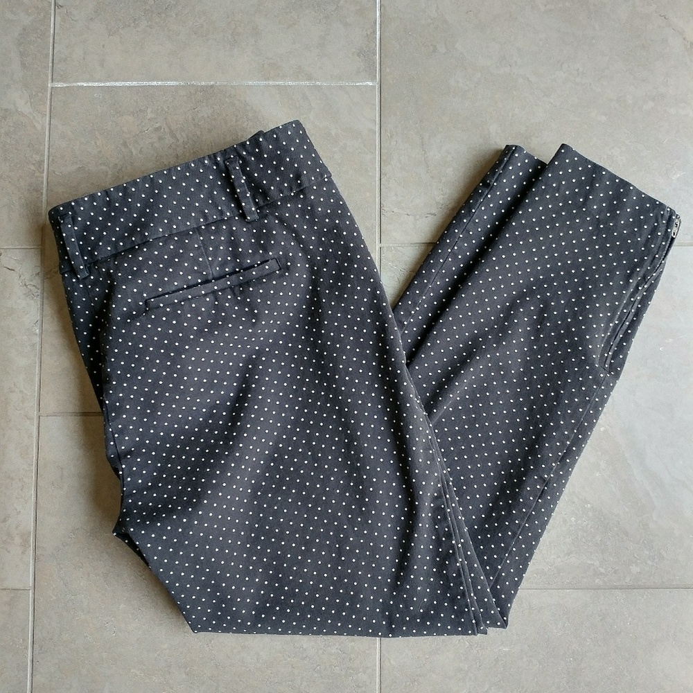 Polka dot ankle cropped zipper cotton pants Marisa